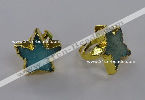 NGR284 25*25mm - 30*30mm star druzy agate gemstone rings