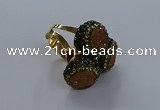 NGR291 14mm - 16mm coin plated druzy agate gemstone rings