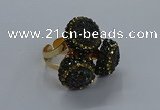 NGR296 14mm - 16mm coin plated druzy agate gemstone rings