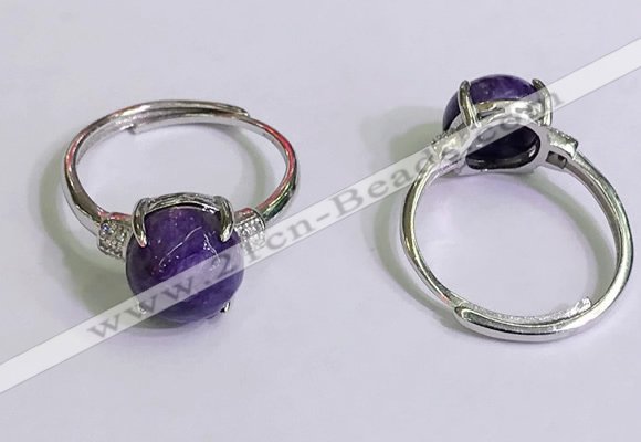 NGR3004 925 sterling silver with 10mm flat  round charoite rings