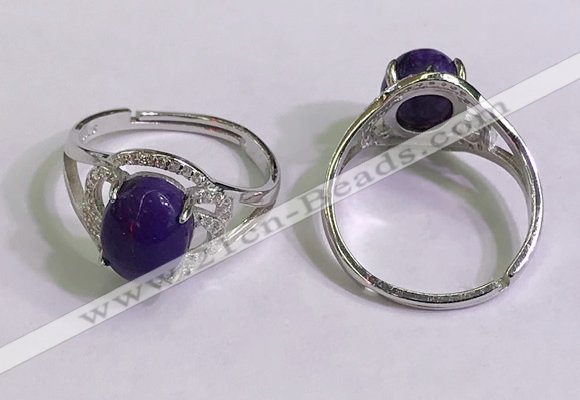 NGR3018 925 sterling silver with 8*10mm oval charoite rings