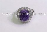 NGR3024 925 sterling silver with 10*12mm oval charoite rings