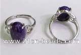 NGR3029 925 sterling silver with 10*14mm oval charoite rings