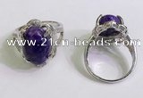 NGR3030 925 sterling silver with 10*14mm oval charoite rings