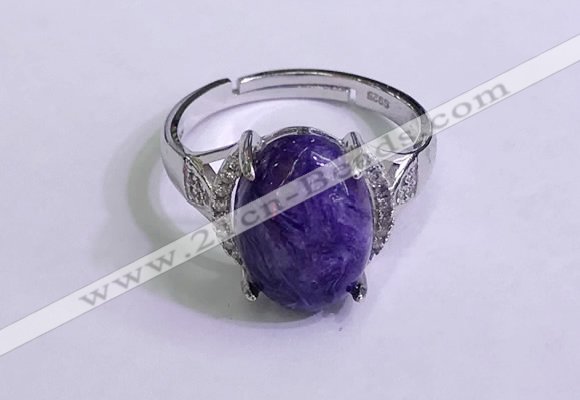 NGR3033 925 sterling silver with 10*14mm oval charoite rings