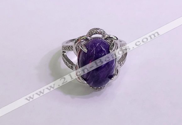 NGR3034 925 sterling silver with 10*14mm oval charoite rings