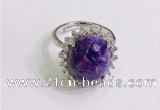 NGR3036 925 sterling silver with 12*14mm oval charoite rings