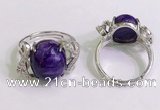 NGR3039 925 sterling silver with 12*14mm oval charoite rings