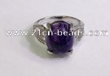 NGR3040 925 sterling silver with 12*14mm oval charoite rings