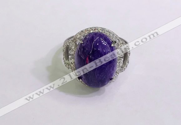 NGR3044 925 sterling silver with 12*16mm oval charoite rings