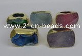 NGR309 25*40mm - 30*35mm freeform druzy agate gemstone rings