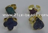 NGR323 10*14mm - 18*20mm freeform druzy agate gemstone rings