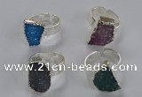 NGR325 13*18mm - 15*20mm freeform druzy agate gemstone rings