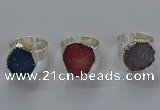 NGR327 16*18mm - 18*20mm freeform druzy agate gemstone rings