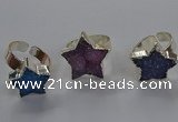 NGR331 15*16mm - 16*18mm star druzy agate gemstone rings