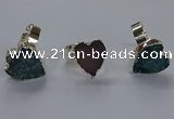 NGR333 13*18mm - 15*20mm heart druzy agate gemstone rings