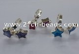 NGR359 12*12mm - 14*14mm star druzy agate rings wholesale