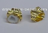 NGR372 15*20mm - 20*25mm freeform druzy agate rings wholesale