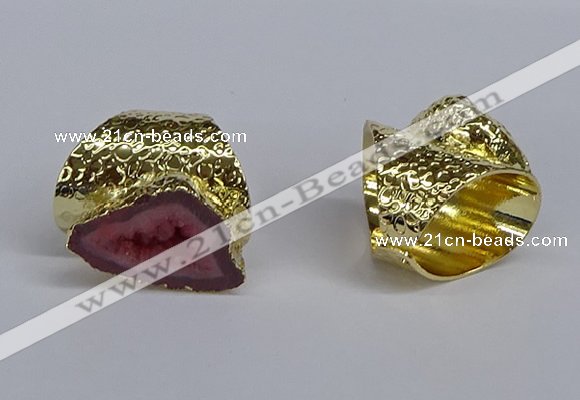 NGR375 15*20mm - 20*25mm freeform druzy agate rings wholesale