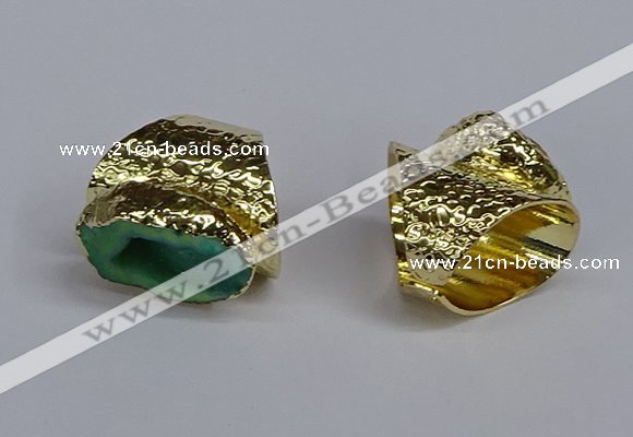 NGR377 15*20mm - 20*25mm freeform druzy agate rings wholesale