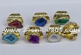 NGR380 15*20mm - 20*25mm freeform druzy agate rings wholesale