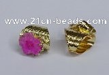 NGR385 18*25mm - 22*28mm freeform druzy agate gemstone rings