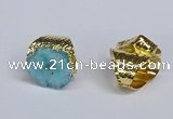 NGR387 18*25mm - 22*28mm freeform druzy agate gemstone rings