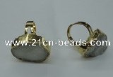 NGR52 18*25mm - 20*30mm freeform plated druzy agate rings