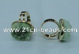 NGR58 15*20mm - 18*25mm freeform plated druzy agate rings