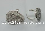 NGR60 25*30mm - 30*40mm freeform plated druzy agate rings