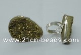 NGR62 25*30mm - 30*40mm freeform plated druzy agate rings