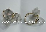 NGR75 13*18mm - 15*20mm faceted nuggets white crystal rings