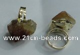 NGR80 15*20mm - 20*30mm faceted nuggets citrine gemstone rings