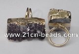 NGR90 22*30mm - 20*40mm freeform druzy amethyst gemstone rings