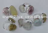 NGR93 15*20mm - 18*25mm freeform plated agate druzy rings