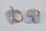 NGR96 15*20mm - 20*25mm nuggets plated druzy quartz rings