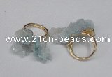 NGR97 15*20mm - 20*25mm nuggets plated druzy quartz rings