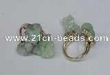 NGR98 15*20mm - 20*25mm nuggets plated druzy quartz rings