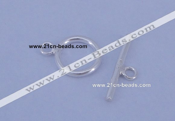 SSC01 5pcs 8mm donut 925 sterling silver toggle clasps