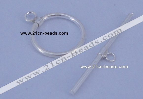 SSC02 5pcs 16mm donut 925 sterling silver toggle clasps