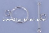 SSC03 5pcs 10mm donut 925 sterling silver toggle clasps