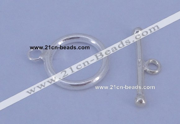 SSC04 5pcs 14mm donut 925 sterling silver toggle clasps