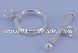 SSC06 5pcs 10mm donut 925 sterling silver toggle clasps