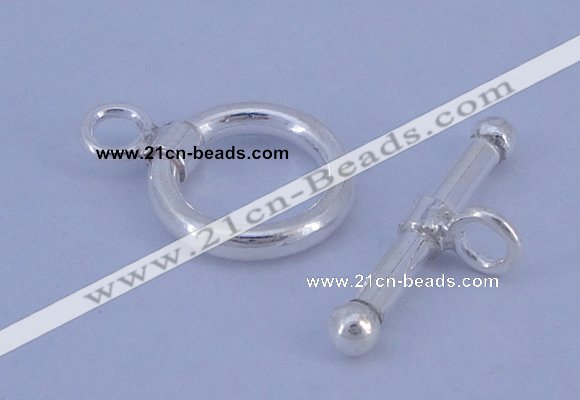 SSC06 5pcs 10mm donut 925 sterling silver toggle clasps