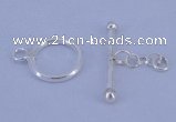 SSC09 5pcs 12mm donut 925 sterling silver toggle clasps