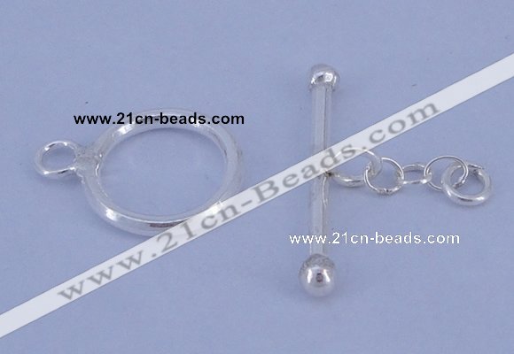 SSC09 5pcs 12mm donut 925 sterling silver toggle clasps