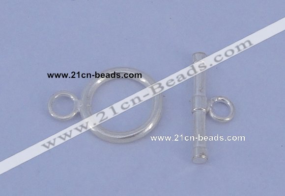 SSC10 5pcs 12mm donut 925 sterling silver toggle clasps