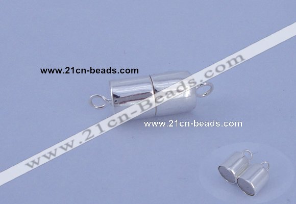 SSC109 5pcs 6.5*13mm tube 925 sterling silver magnetic clasps