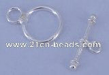 SSC11 5pcs 12mm donut 925 sterling silver toggle clasps