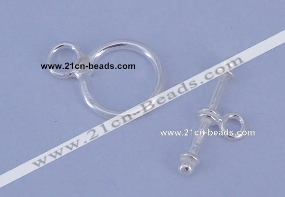 SSC11 5pcs 12mm donut 925 sterling silver toggle clasps